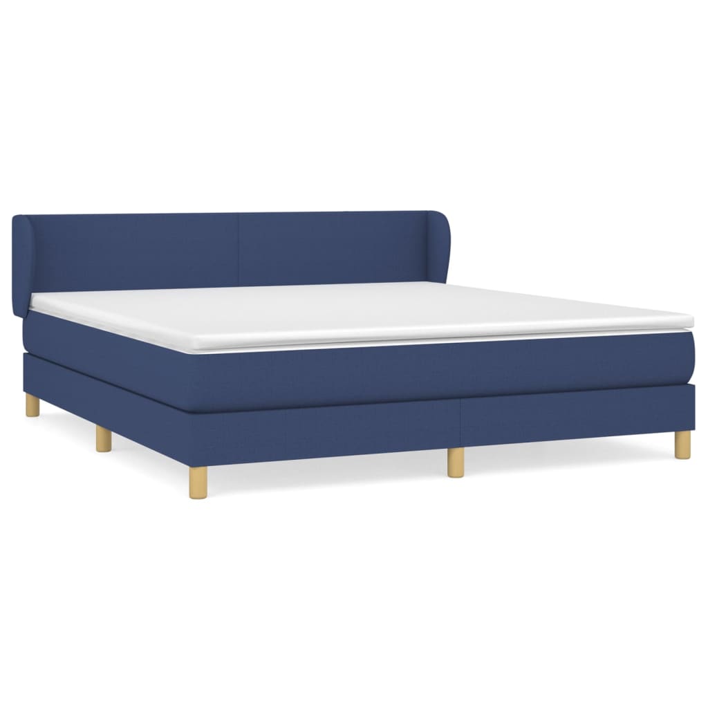 Boxspring met matras stof blauw 160x200 cm