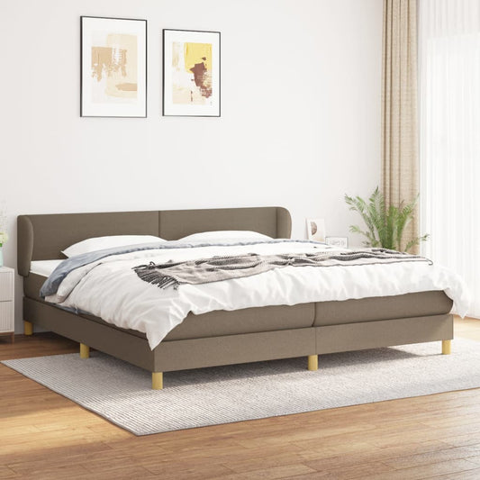 Boxspring met matras stof taupe 200x200 cm