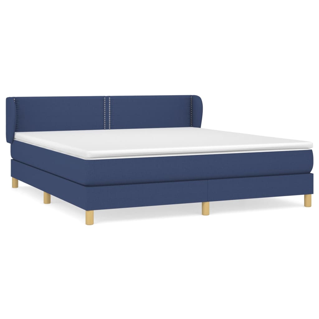 Boxspring met matras stof blauw 160x200 cm