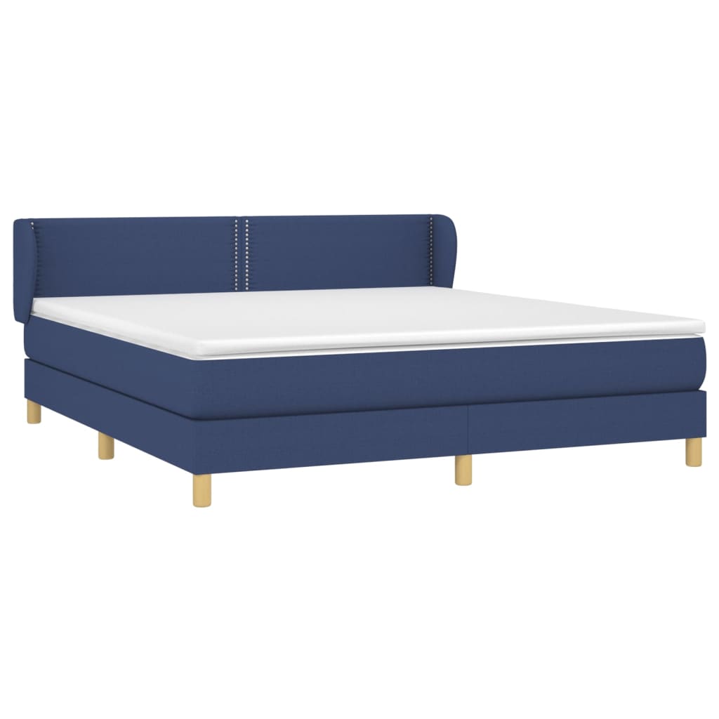 Boxspring met matras stof blauw 180x200 cm