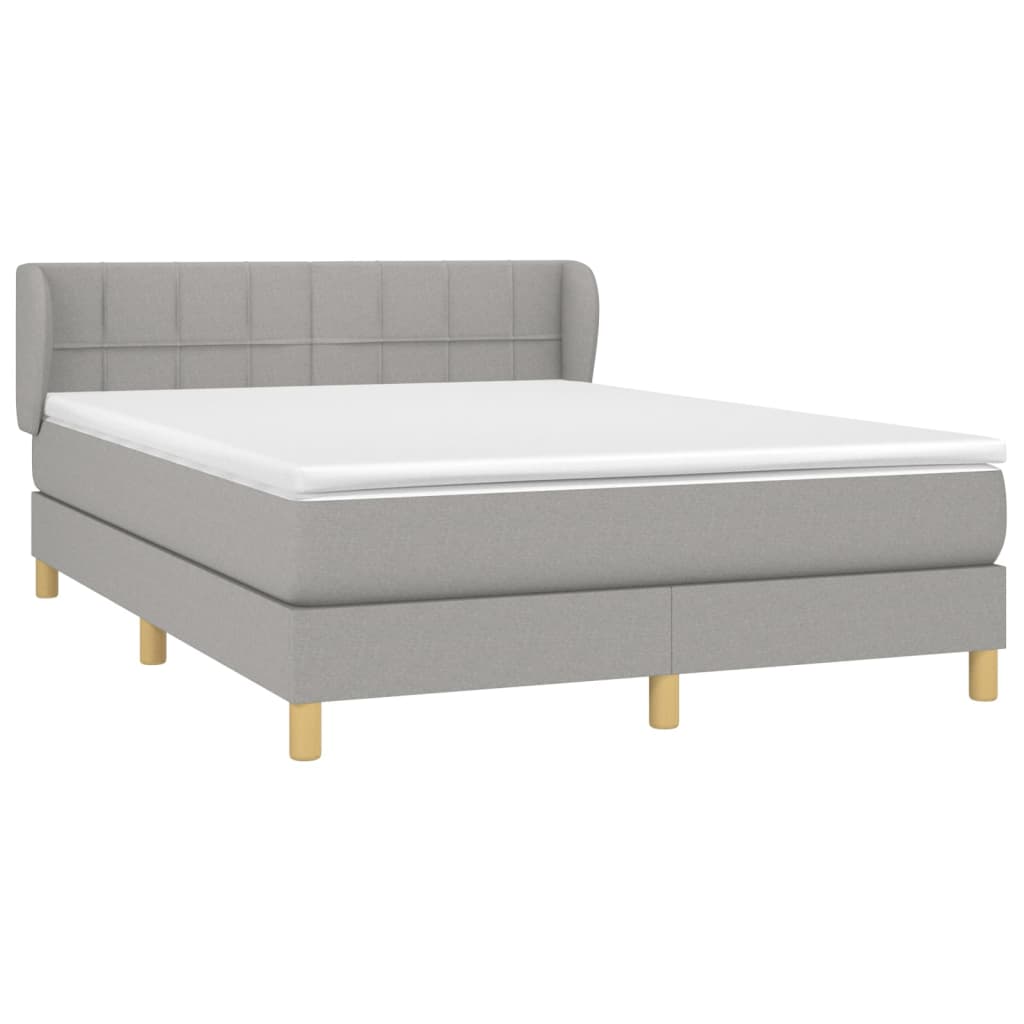 Boxspring met matras stof lichtgrijs 140x190 cm Bedden & bedframes | Creëer jouw Trendy Thuis | Gratis bezorgd & Retour | Trendy.nl