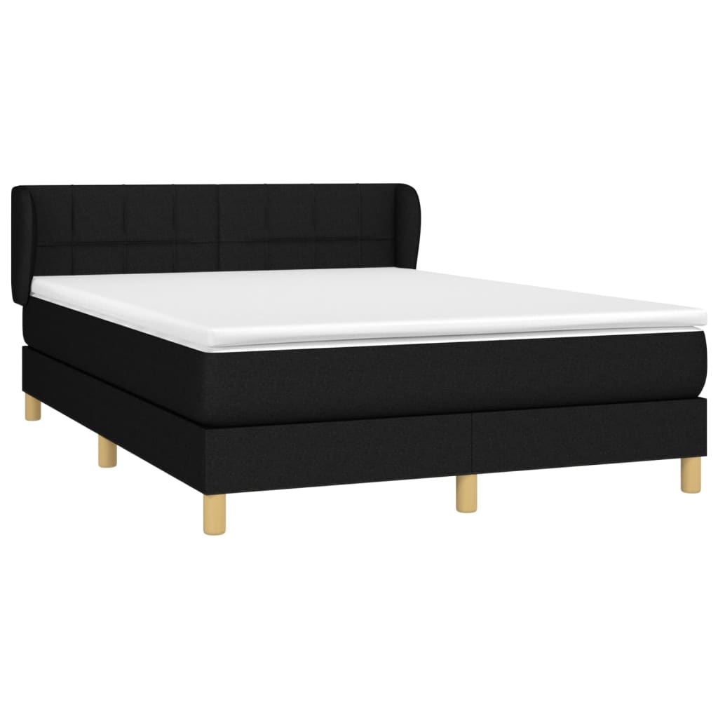 Boxspring met matras stof zwart 140x190 cm Bedden & bedframes | Creëer jouw Trendy Thuis | Gratis bezorgd & Retour | Trendy.nl