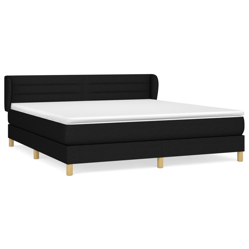 Boxspring met matras stof zwart 160x200 cm Bedden & bedframes | Creëer jouw Trendy Thuis | Gratis bezorgd & Retour | Trendy.nl