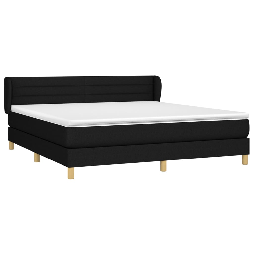 Boxspring met matras stof zwart 160x200 cm Bedden & bedframes | Creëer jouw Trendy Thuis | Gratis bezorgd & Retour | Trendy.nl