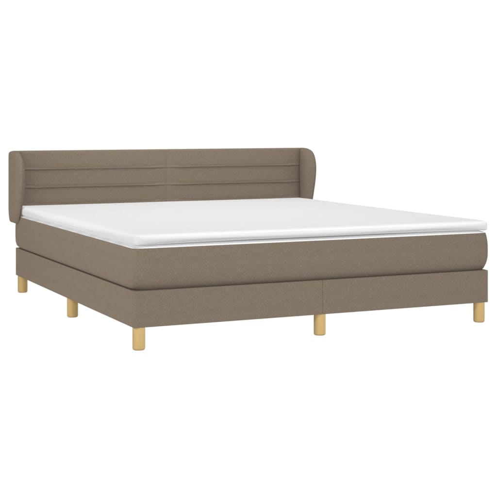 Boxspring met matras stof taupe 180x200 cm