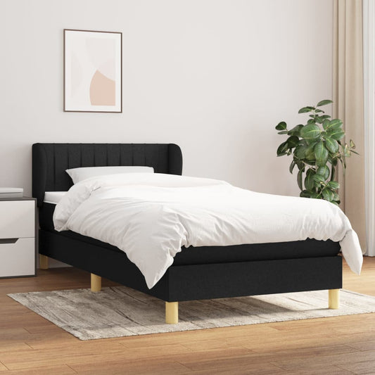 Boxspring met matras stof zwart 80x200 cm Bedden & bedframes | Creëer jouw Trendy Thuis | Gratis bezorgd & Retour | Trendy.nl