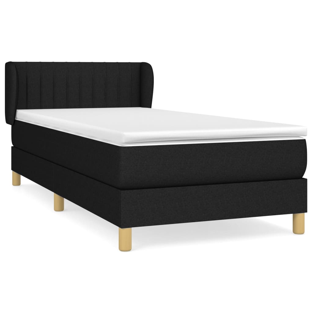 Boxspring met matras stof zwart 90x190 cm Bedden & bedframes | Creëer jouw Trendy Thuis | Gratis bezorgd & Retour | Trendy.nl