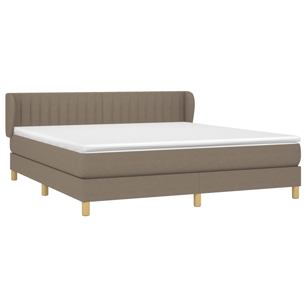 Boxspring met matras stof taupe 180x200 cm