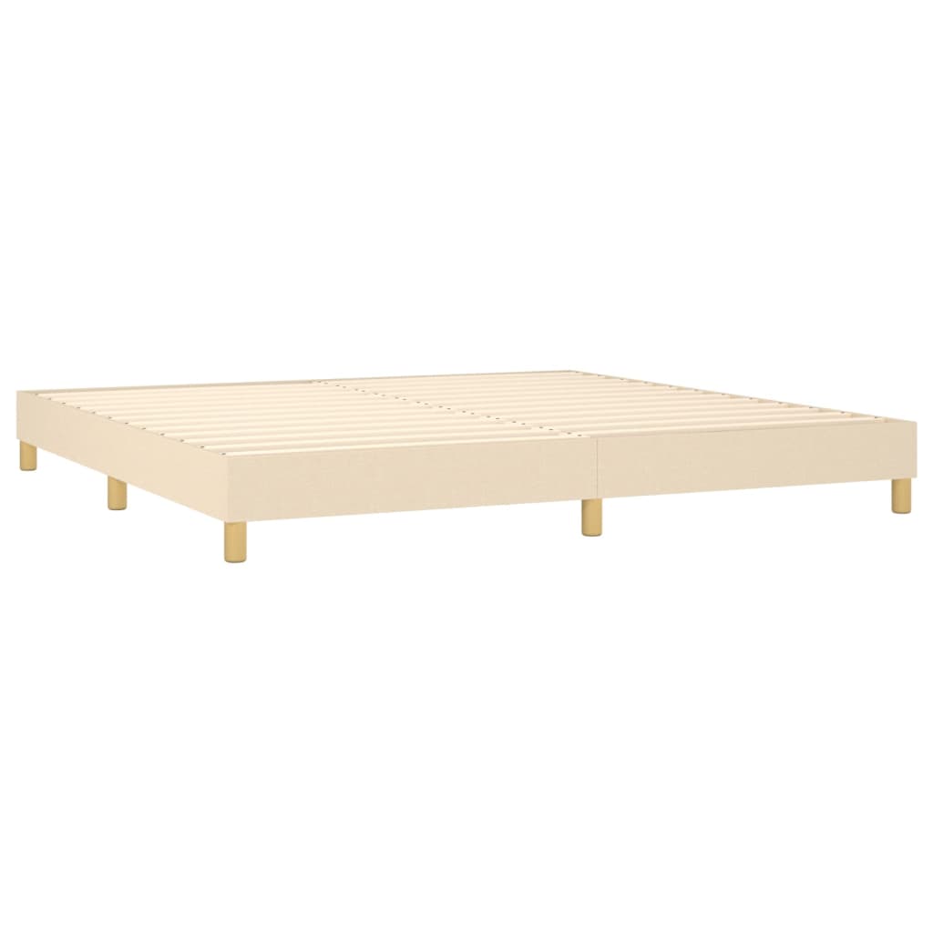 Boxspring met matras stof crèmekleurig 200x200 cm