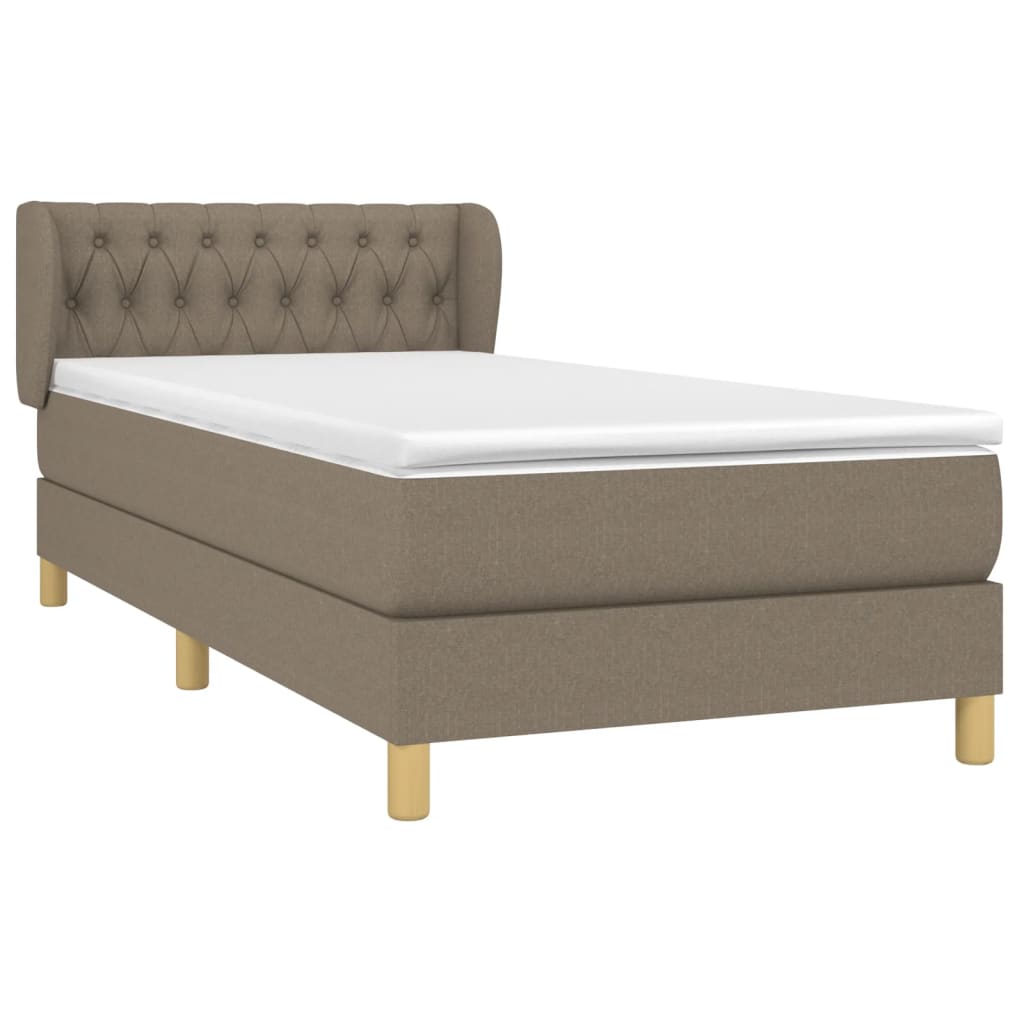 Boxspring met matras stof taupe 100x200 cm