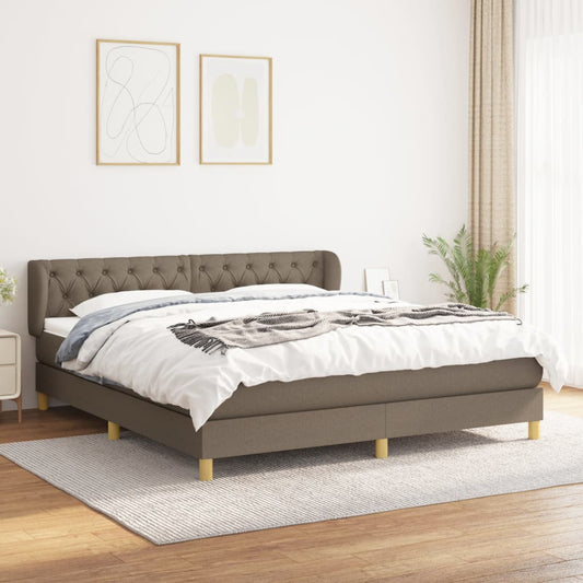 Boxspring met matras stof taupe 160x200 cm