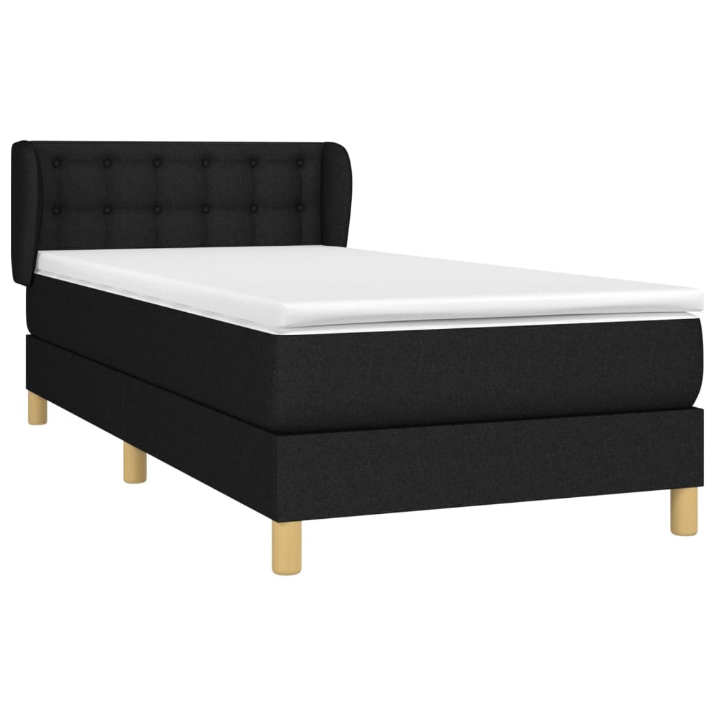 Boxspring met matras stof zwart 90x190 cm Bedden & bedframes | Creëer jouw Trendy Thuis | Gratis bezorgd & Retour | Trendy.nl