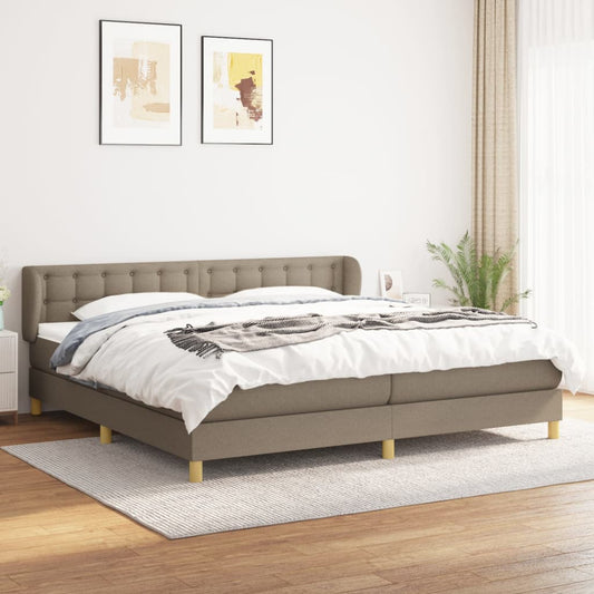 Boxspring met matras stof taupe 200x200 cm