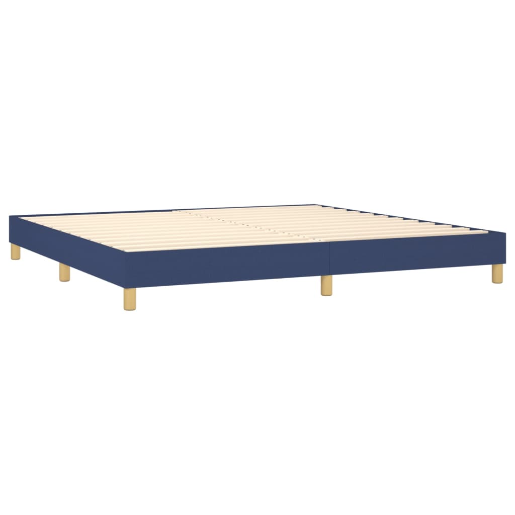 Boxspring met matras stof blauw 200x200 cm