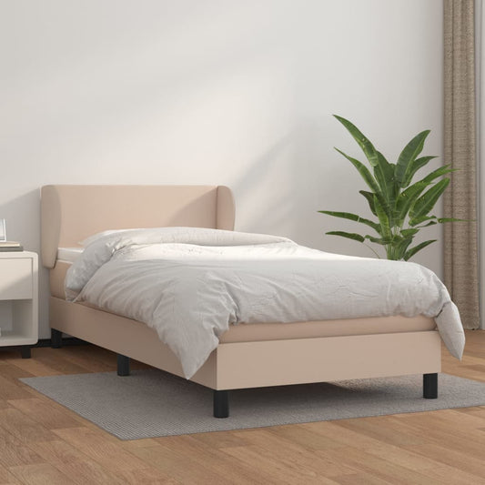 Boxspring met matras kunstleer cappuccinokleurig 80x200 cm