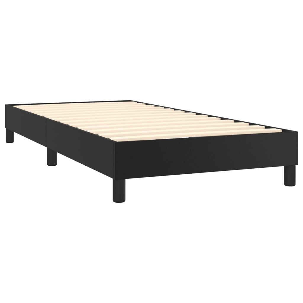 Boxspring met matras kunstleer zwart 90x190 cm