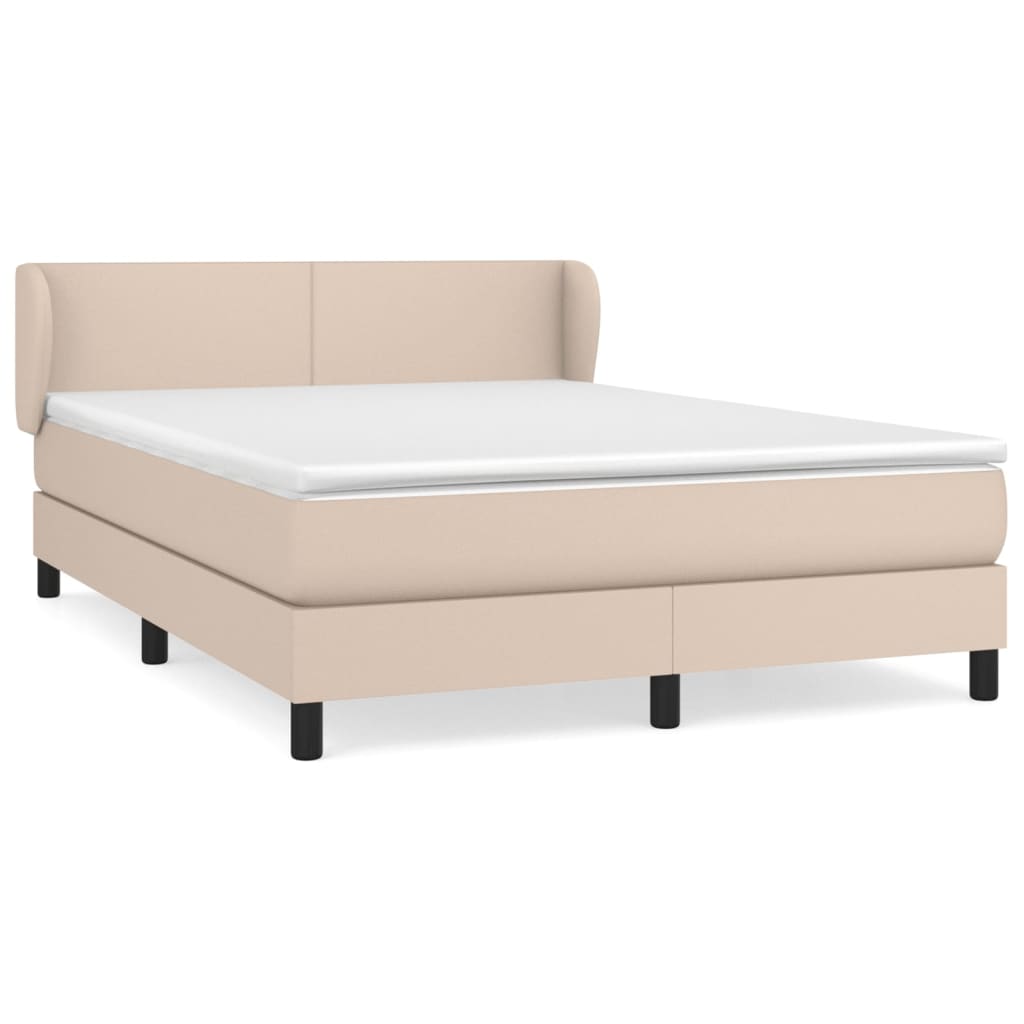 Boxspring met matras kunstleer cappuccinokleurig 140x190 cm