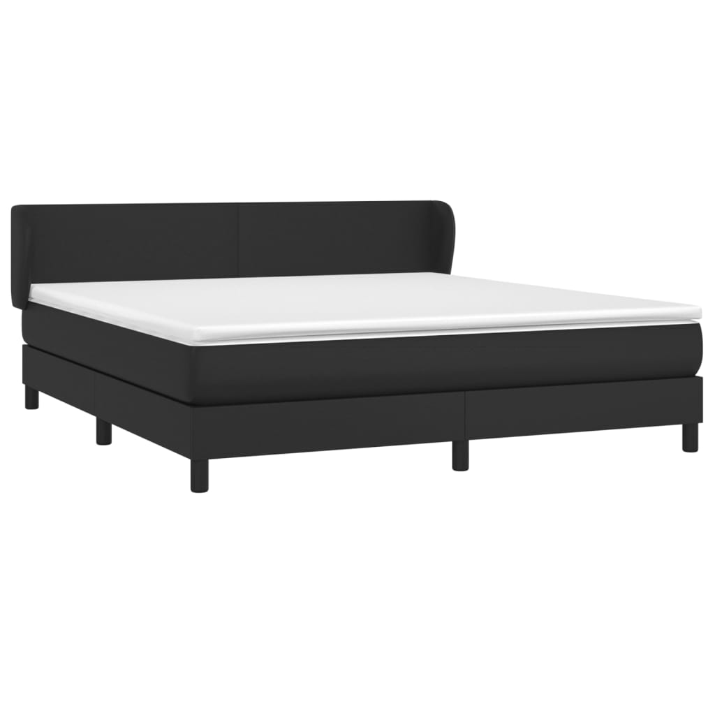 Boxspring met matras kunstleer zwart 160x200 cm