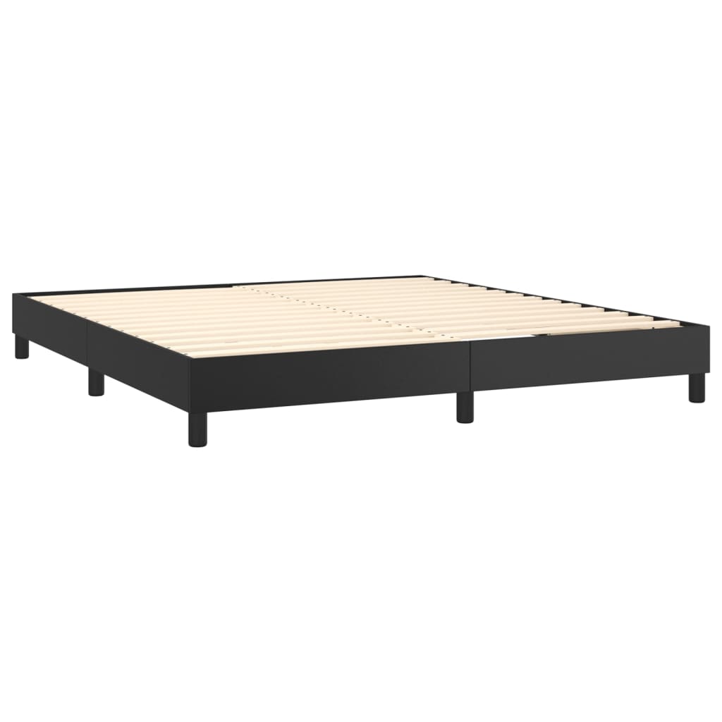 Boxspring met matras kunstleer zwart 160x200 cm