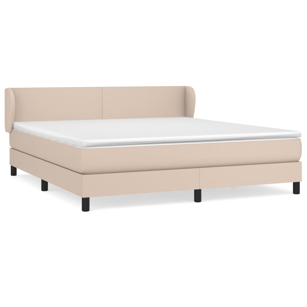 Boxspring met matras kunstleer cappuccinokleurig 160x200 cm