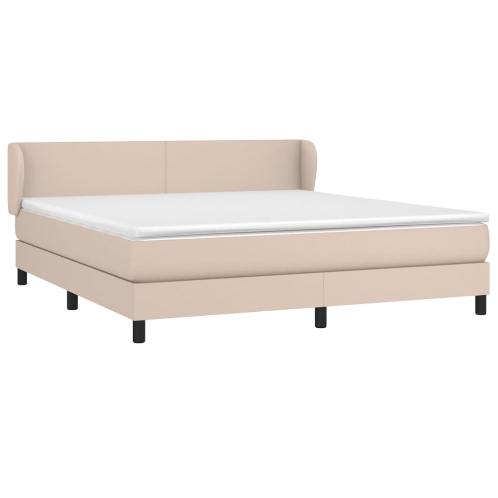 Boxspring met matras kunstleer cappuccinokleurig 160x200 cm