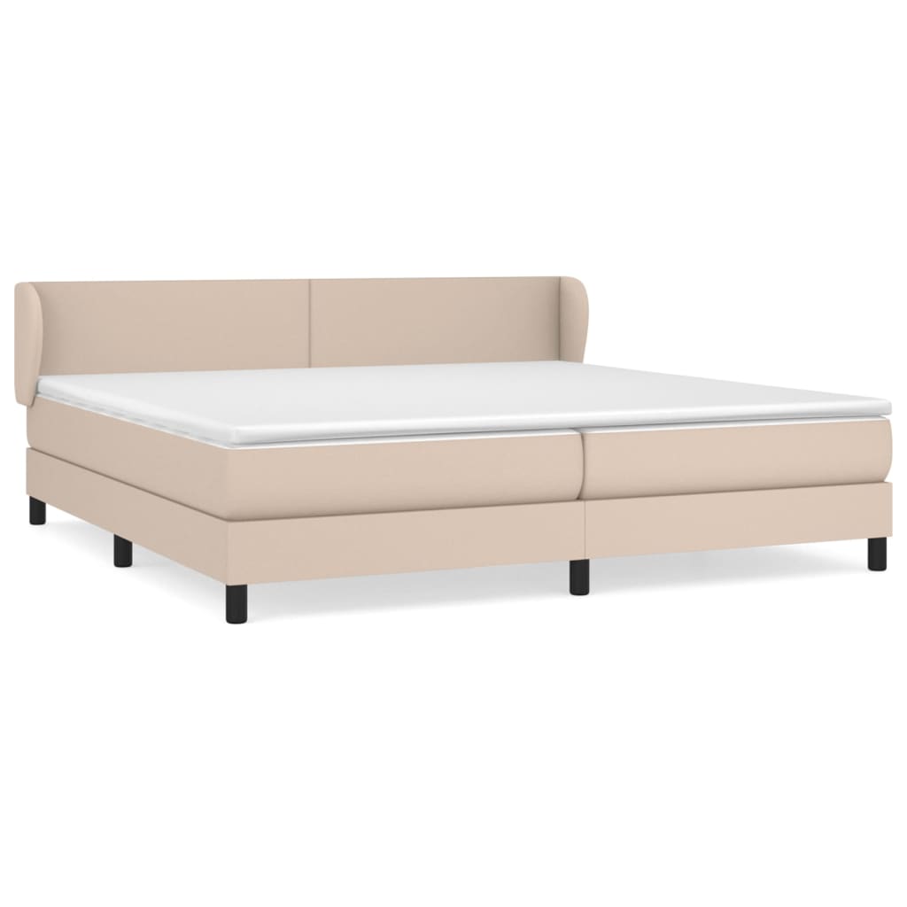 Boxspring met matras kunstleer cappuccinokleurig 200x200 cm