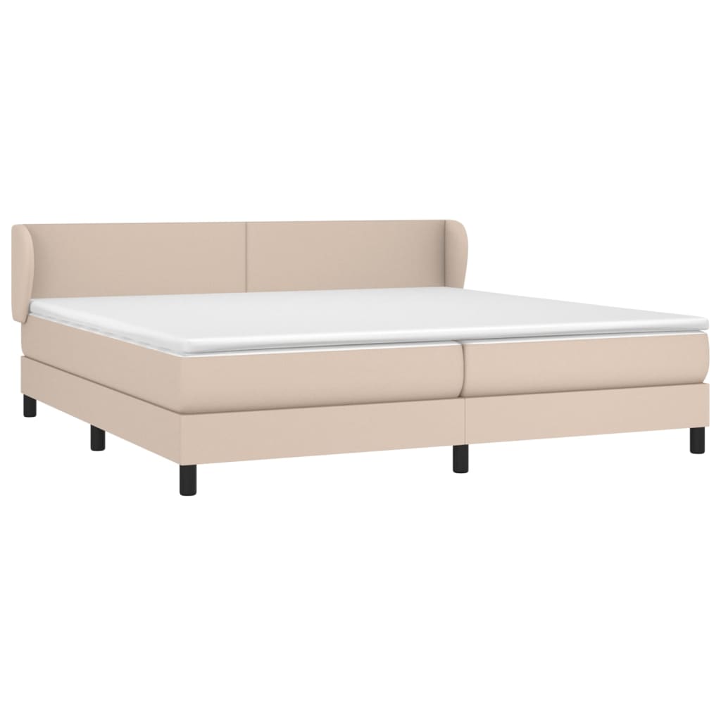 Boxspring met matras kunstleer cappuccinokleurig 200x200 cm