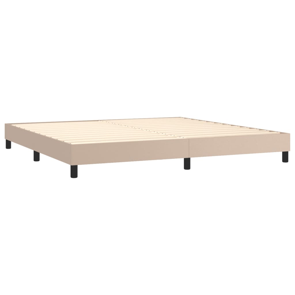 Boxspring met matras kunstleer cappuccinokleurig 200x200 cm