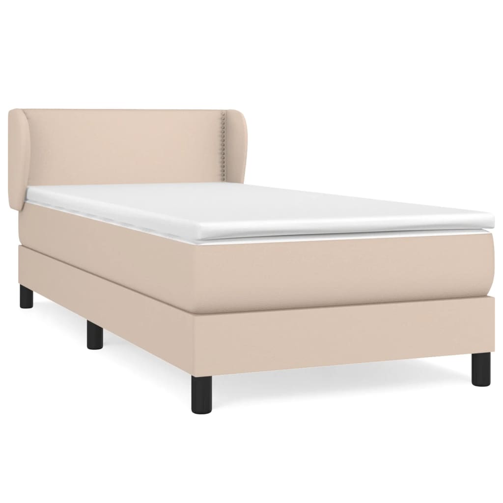 Boxspring met matras kunstleer cappuccinokleurig 80x200 cm