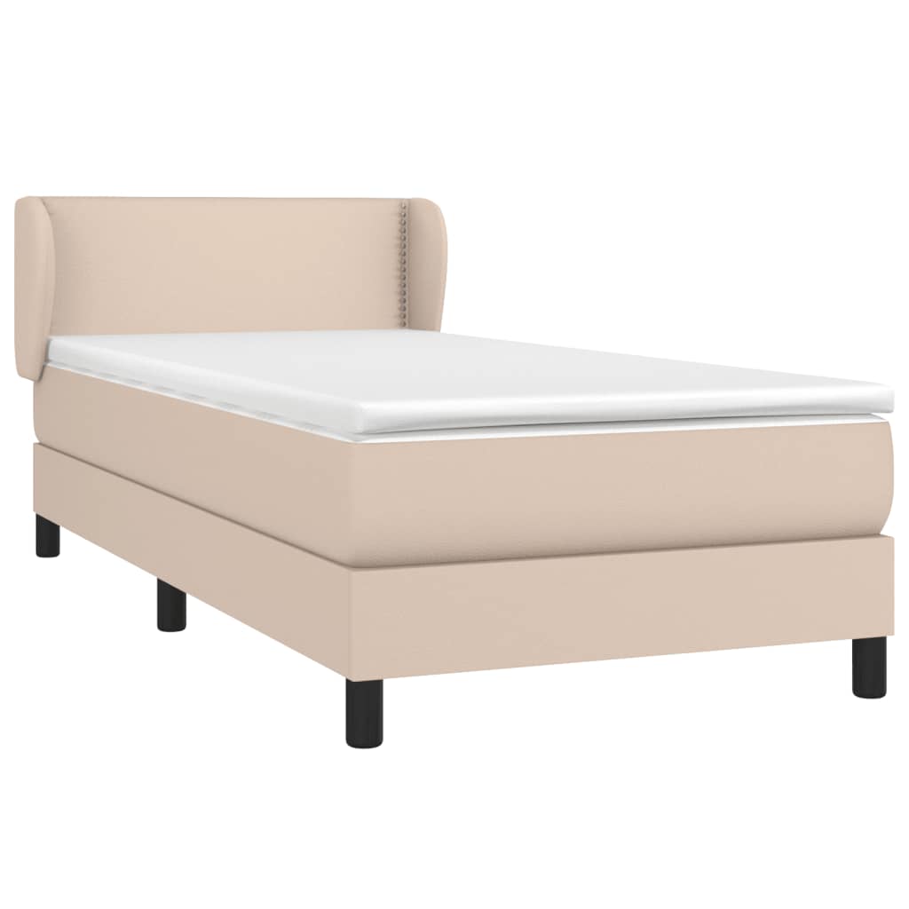 Boxspring met matras kunstleer cappuccinokleurig 80x200 cm