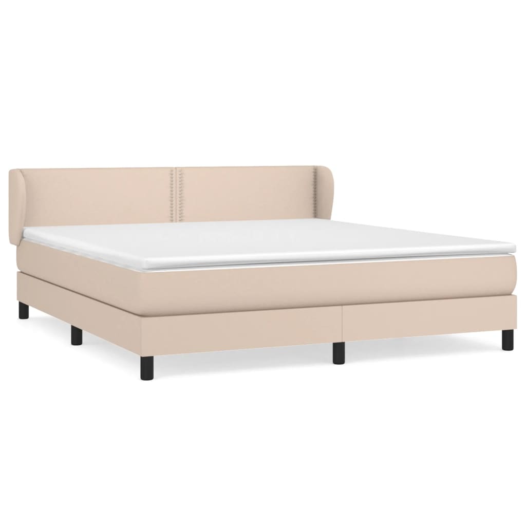 Boxspring met matras kunstleer cappuccinokleurig 160x200 cm