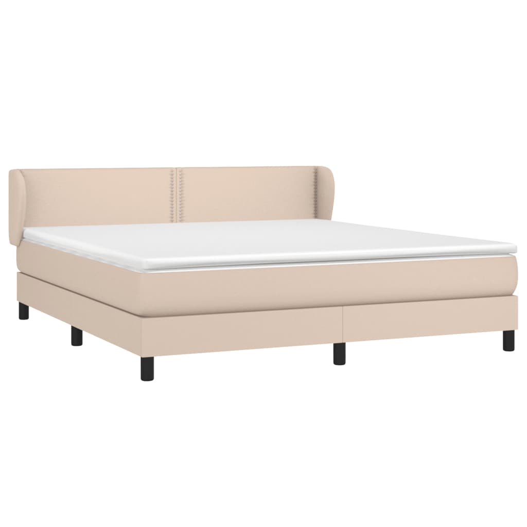 Boxspring met matras kunstleer cappuccinokleurig 160x200 cm