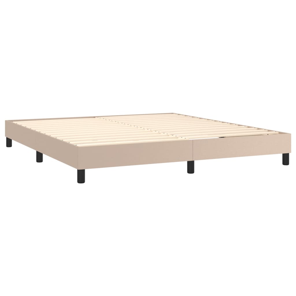 Boxspring met matras kunstleer cappuccinokleurig 160x200 cm