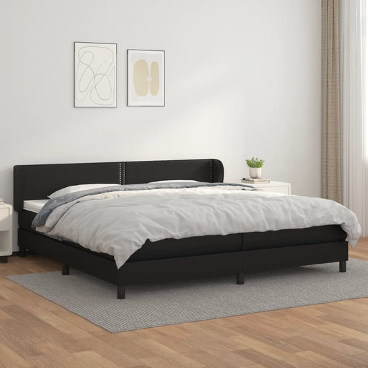 Boxspring met matras kunstleer zwart 200x200 cm