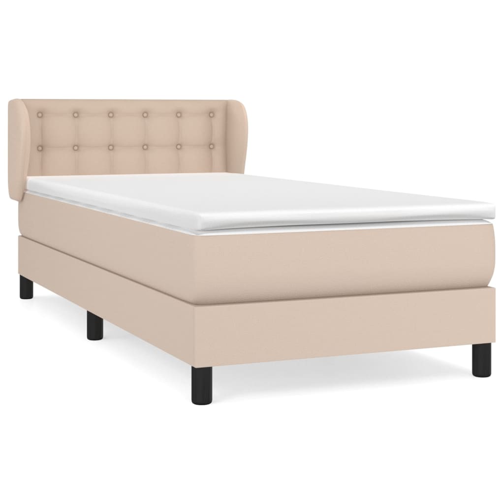 Boxspring met matras kunstleer cappuccinokleurig 80x200 cm