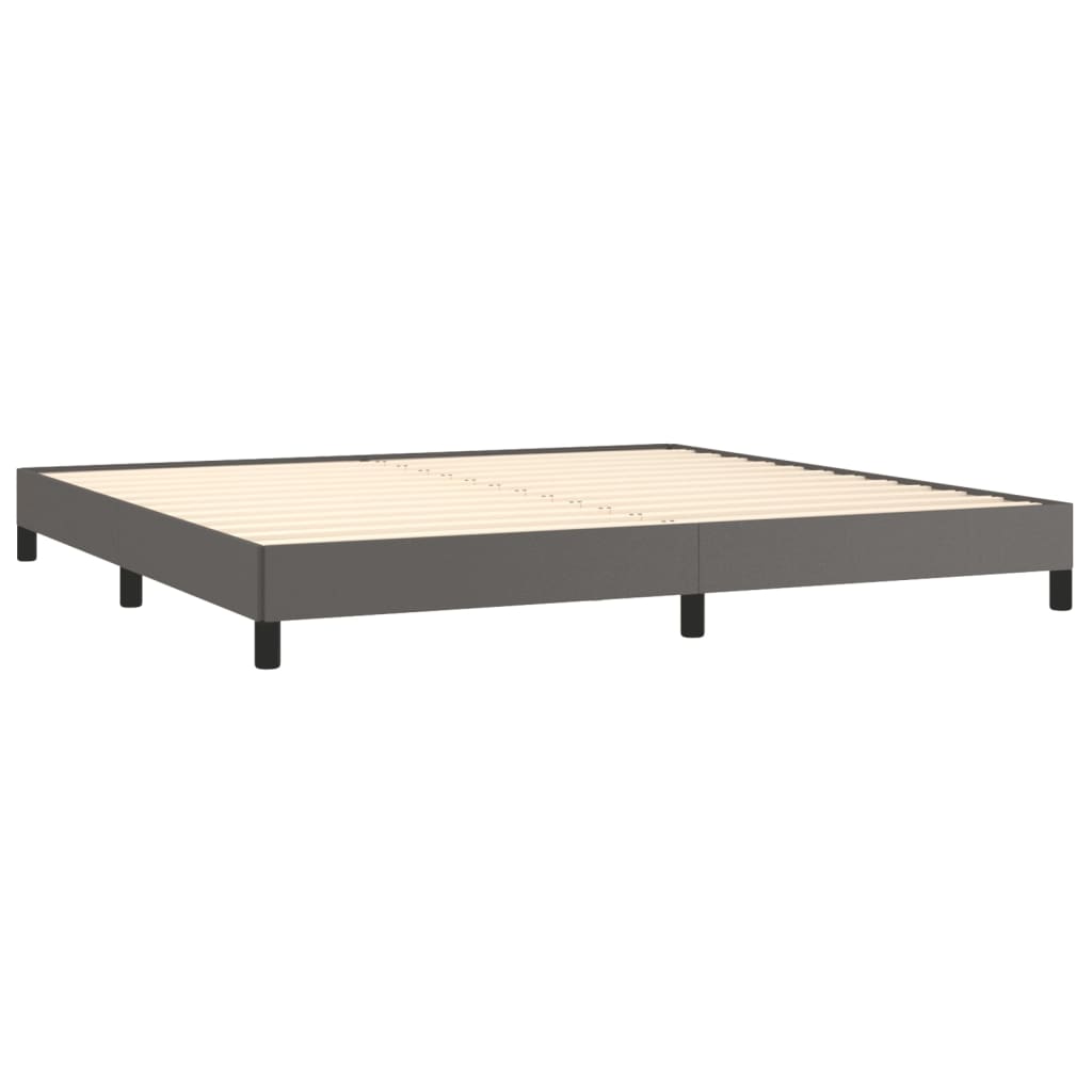 Boxspring met matras kunstleer grijs 200x200 cm