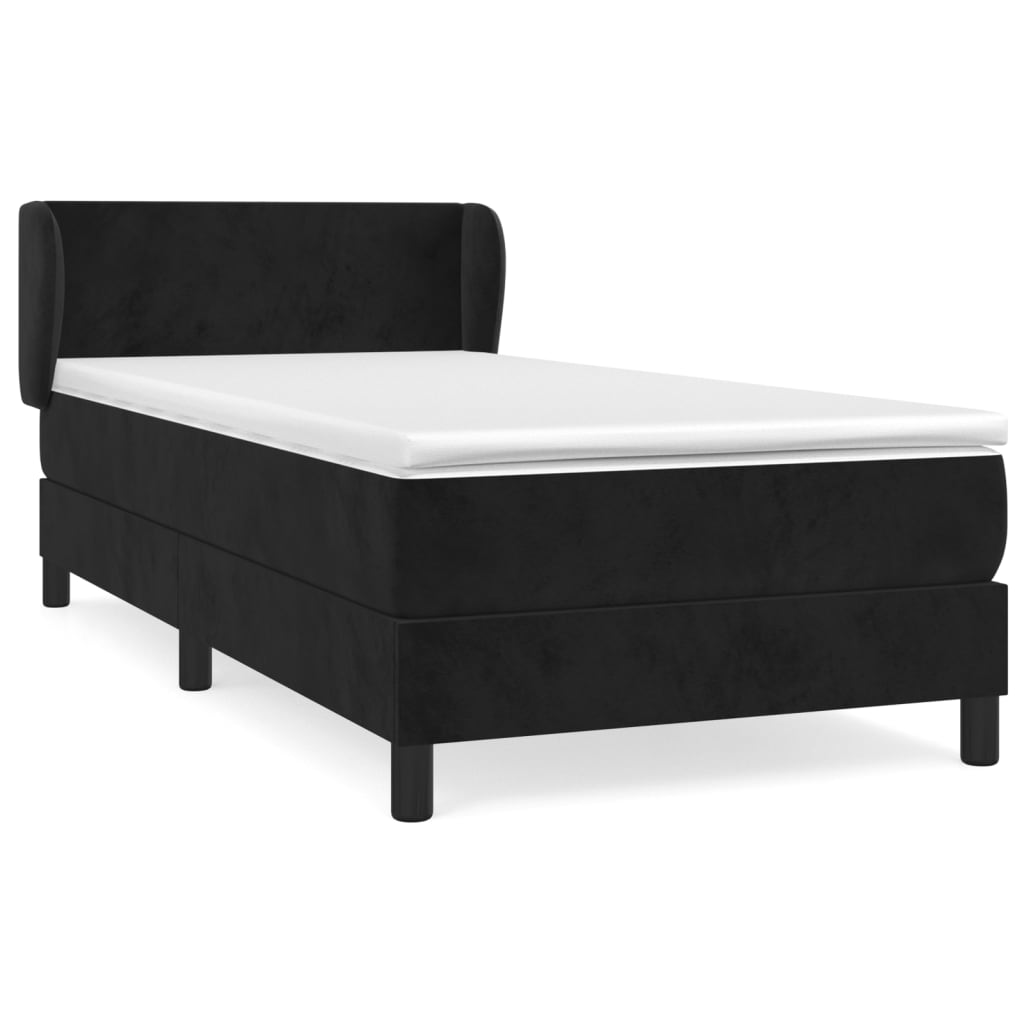 Boxspring met matras fluweel zwart 80x200 cm Bedden & bedframes | Creëer jouw Trendy Thuis | Gratis bezorgd & Retour | Trendy.nl