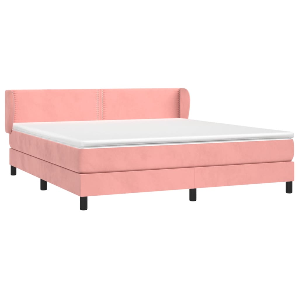 Boxspring met matras fluweel roze 160x200 cm Bedden & bedframes | Creëer jouw Trendy Thuis | Gratis bezorgd & Retour | Trendy.nl