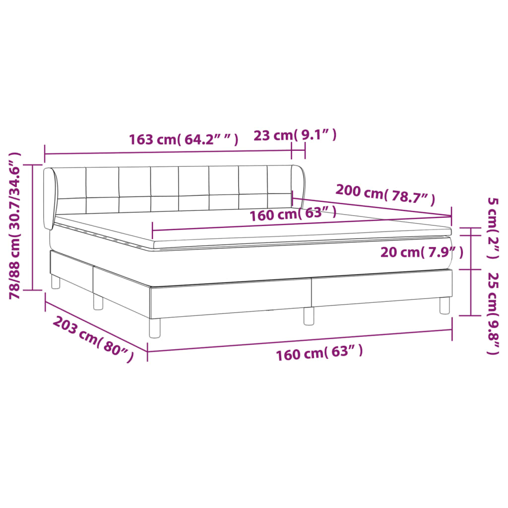 Boxspring met matras fluweel donkergroen 160x200 cm