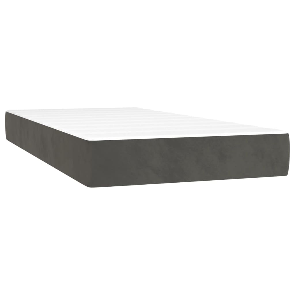 Boxspring met matras fluweel donkergrijs 80x200 cm Bedden & bedframes | Creëer jouw Trendy Thuis | Gratis bezorgd & Retour | Trendy.nl