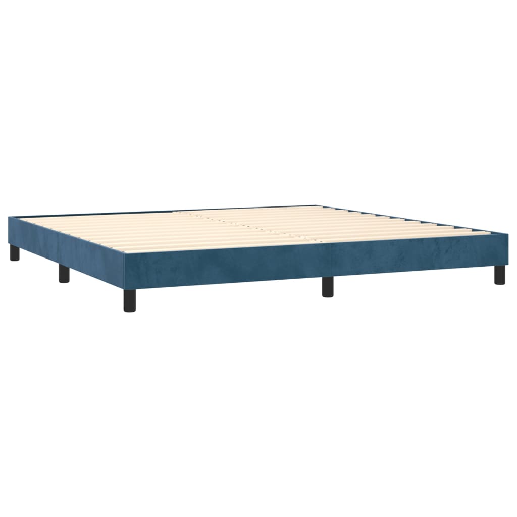 Boxspring met matras fluweel donkerblauw 200x200 cm