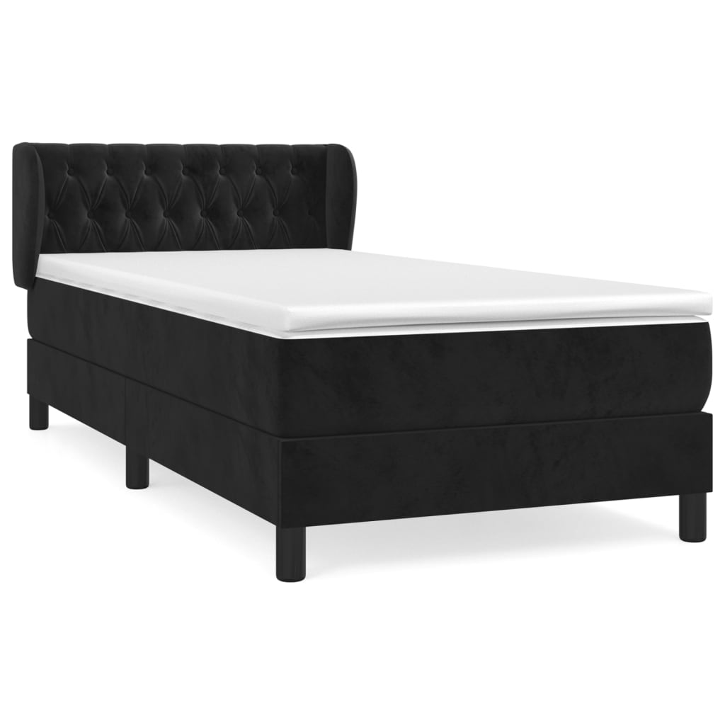 Boxspring met matras fluweel zwart 90x190 cm Bedden & bedframes | Creëer jouw Trendy Thuis | Gratis bezorgd & Retour | Trendy.nl