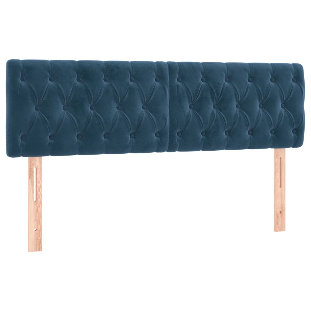 Boxspring met matras fluweel donkerblauw 140x190 cm