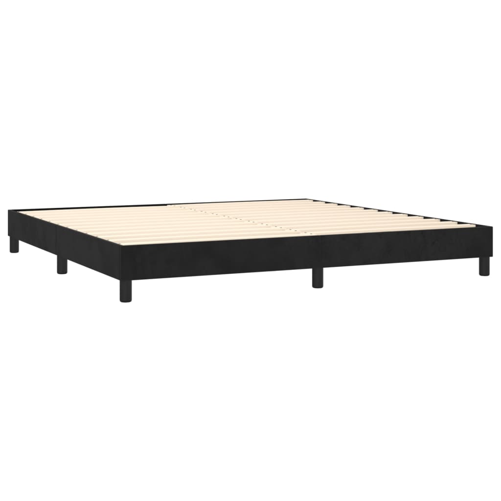 Boxspring met matras fluweel zwart 200x200 cm