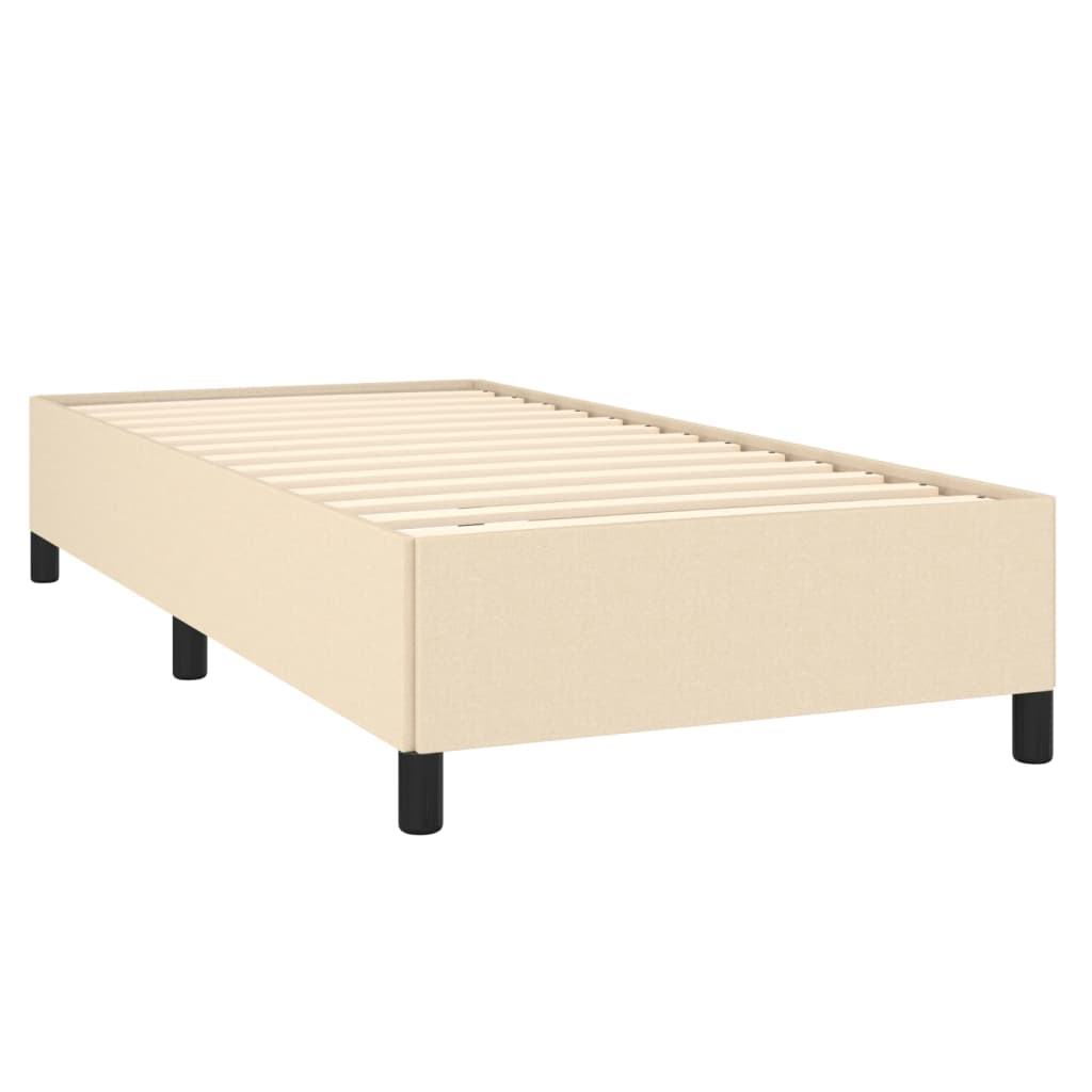 Boxspring met matras stof crèmekleurig 90x190 cm