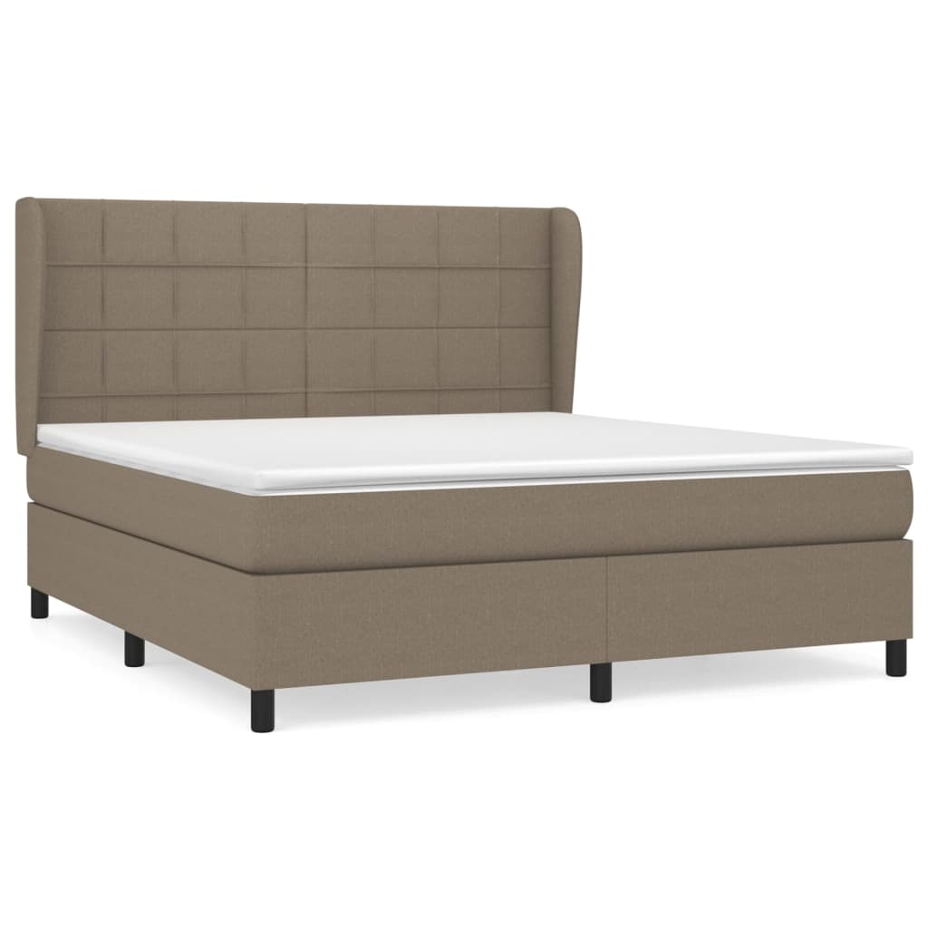 Boxspring met matras stof taupe 180x200 cm Bedden & bedframes | Creëer jouw Trendy Thuis | Gratis bezorgd & Retour | Trendy.nl