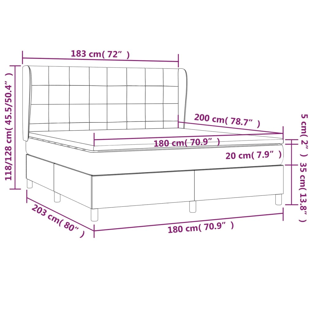 Boxspring met matras stof taupe 180x200 cm Bedden & bedframes | Creëer jouw Trendy Thuis | Gratis bezorgd & Retour | Trendy.nl