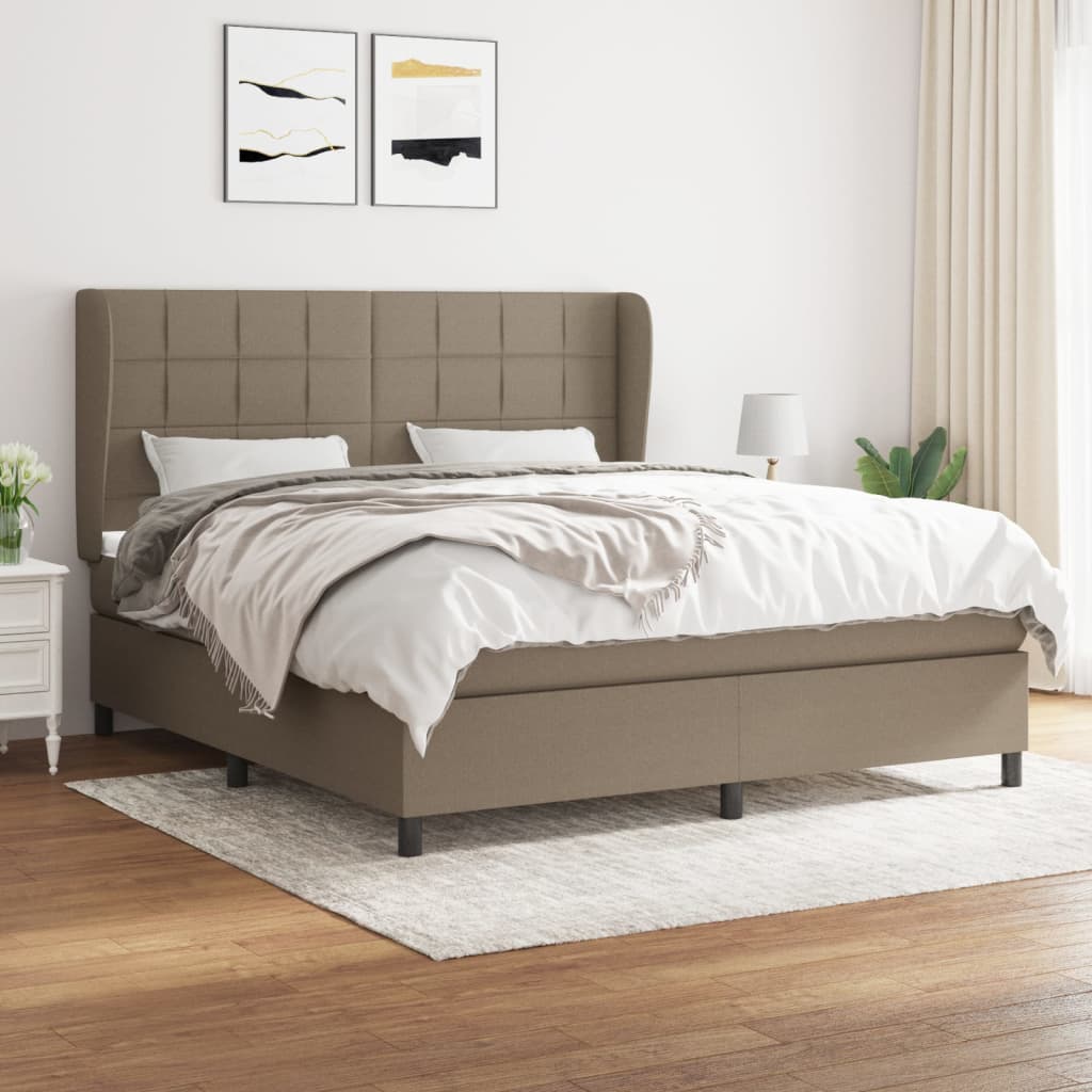 Boxspring met matras stof taupe 180x200 cm Bedden & bedframes | Creëer jouw Trendy Thuis | Gratis bezorgd & Retour | Trendy.nl