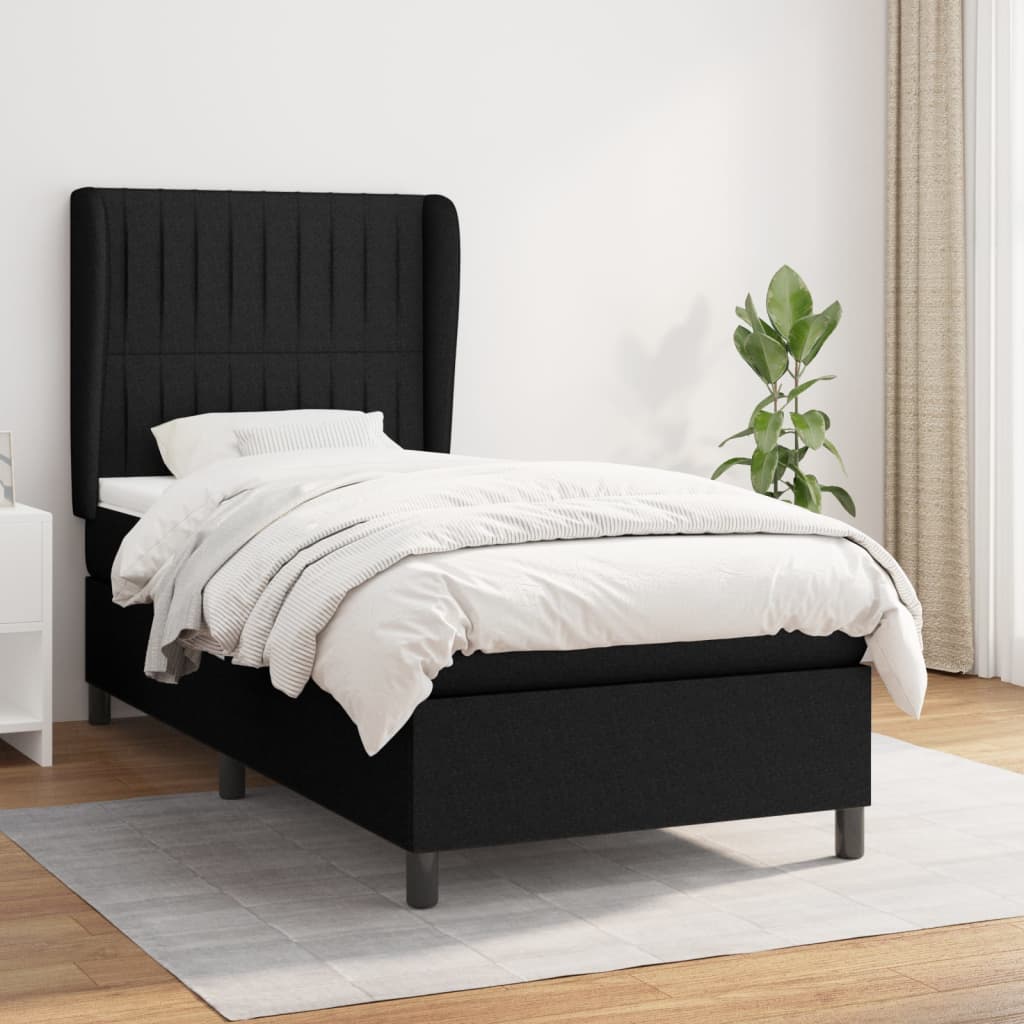 Boxspring met matras stof zwart 80x200 cm Bedden & bedframes | Creëer jouw Trendy Thuis | Gratis bezorgd & Retour | Trendy.nl