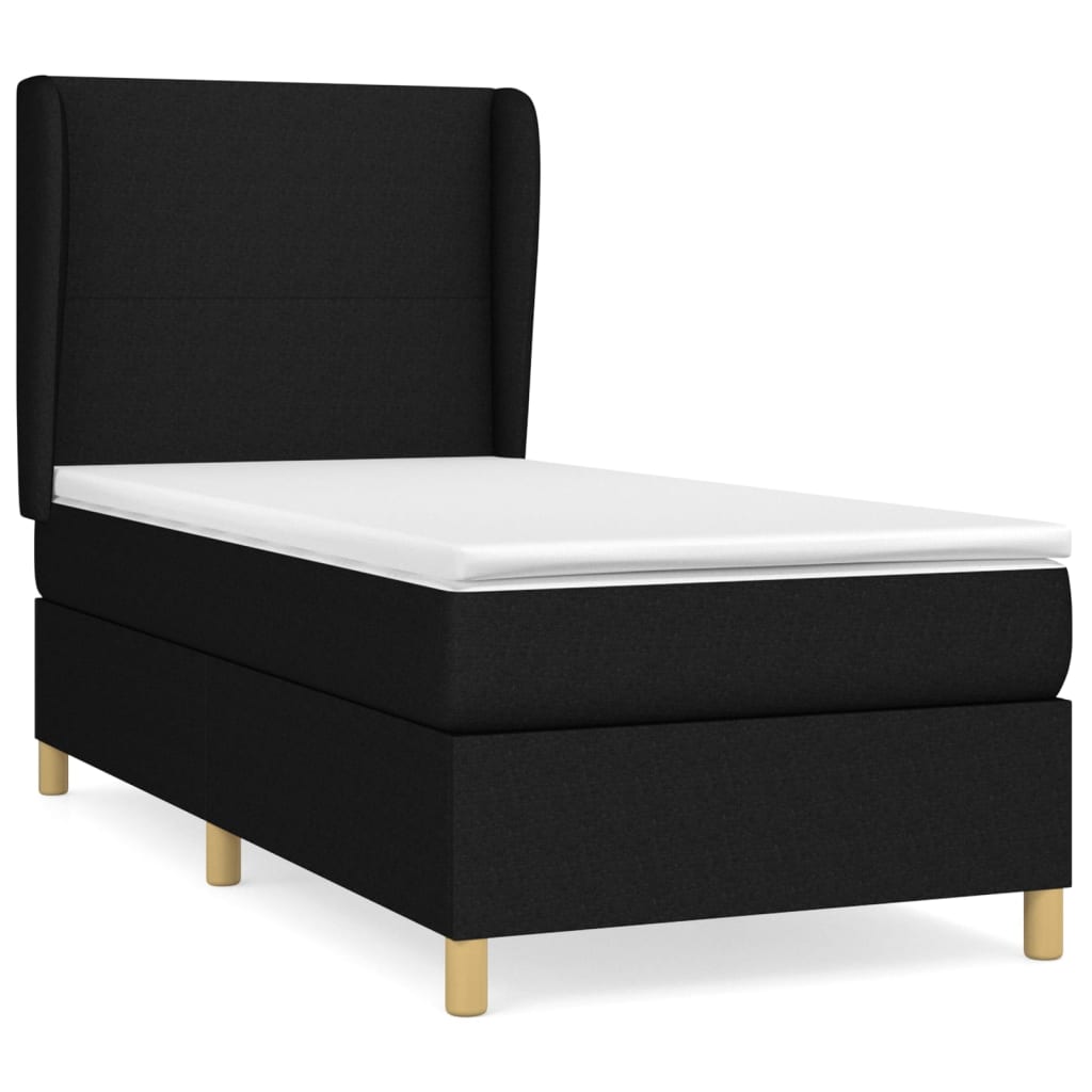 Boxspring met matras stof zwart 90x190 cm Bedden & bedframes | Creëer jouw Trendy Thuis | Gratis bezorgd & Retour | Trendy.nl